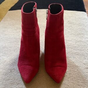 Marc Fisher Red Suede Ankle Booties